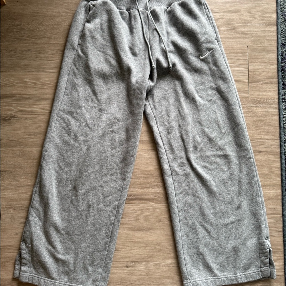 Nike Heather Gray wide leg sweatpants
